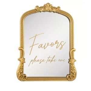 Favors Please Take One Mirror Sign Gold Tone Frame New